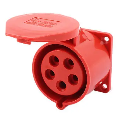 220 В переменного тока-415 В, 32 А, IP44, 3P + N + E, 5P, Женская промышленная розетка, прямая розетка