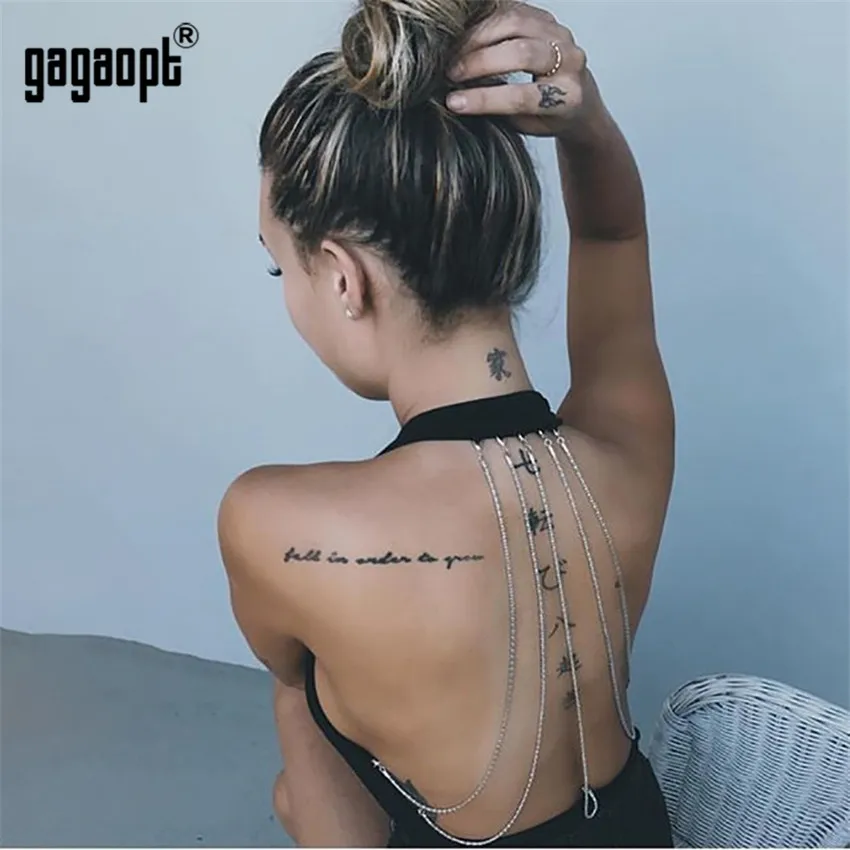 Женский боди с открытой спинкой Gagaopt вечернее цепочками 2018|bodysuits fashion|bodysuit sexyfashion