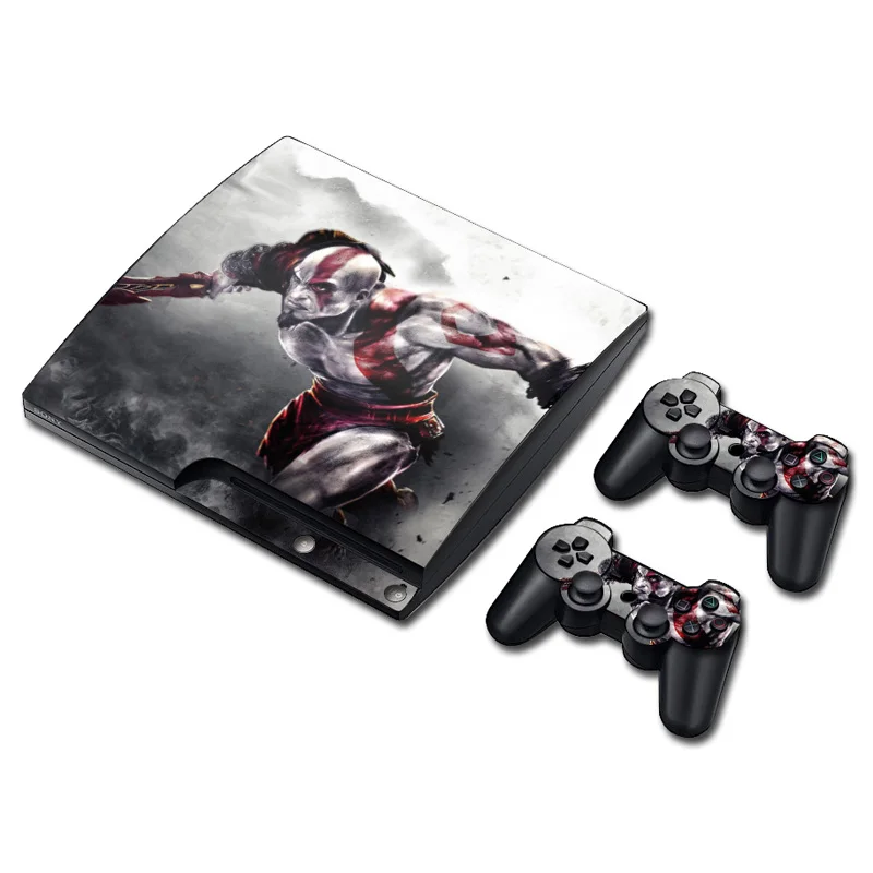 God of War Custom Sticker Viny Host Protective Film Skin Case &amp2x Controller Decals For Sony Playstation3 PS3 Slim Console |