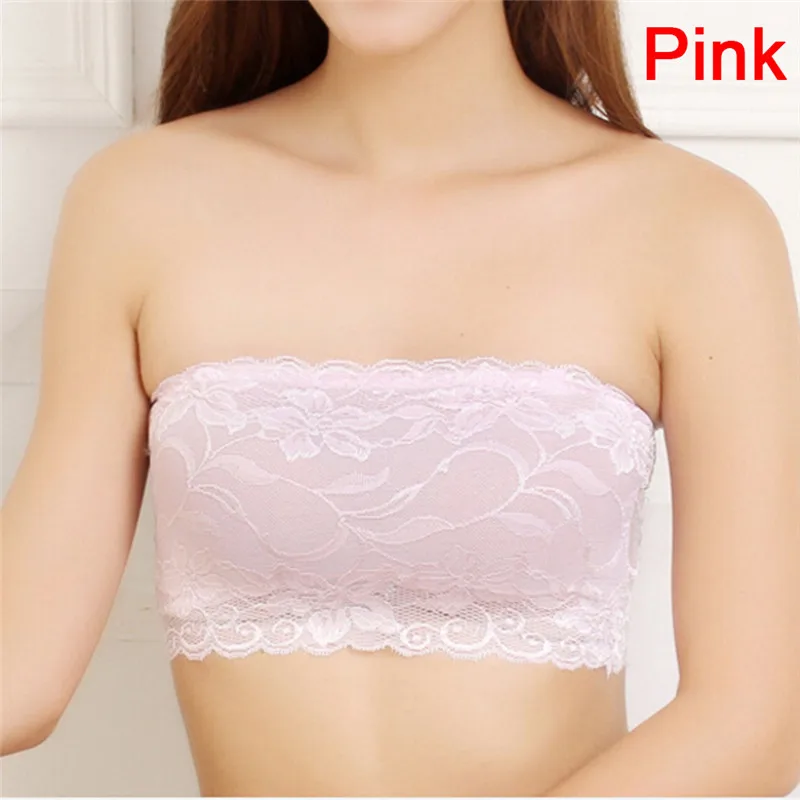 Женский эластичный кружевной топ без бретелек безопасный бюстгальтер Топ бандо 4