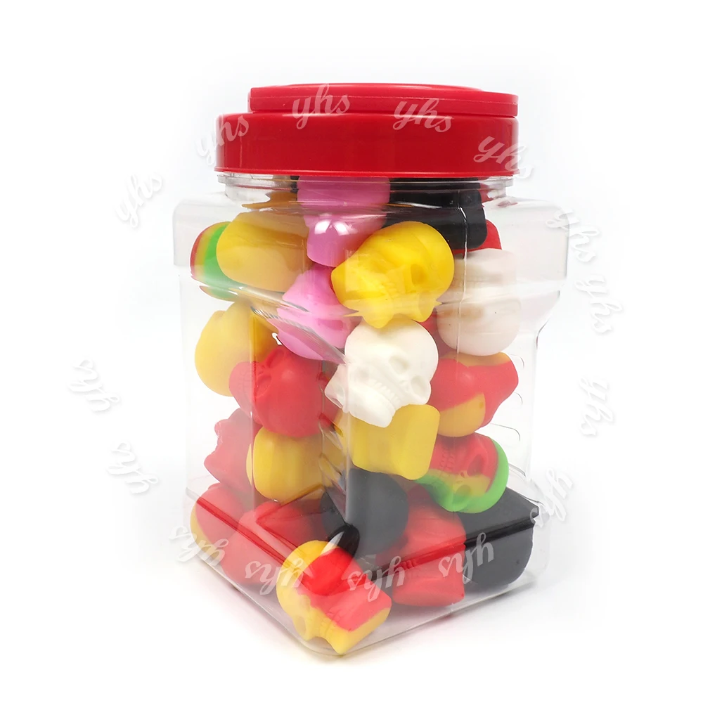 

Silicone Non-stick Skull Shape Wax Container Heat Resistant Multi Use Storage Oil Jar Multi colo