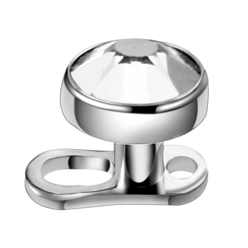 8Pcs/lot Body Piercing Kits G23 Titanium Gem Dermal Anchor Top and Base Steel Dermal Anchor Holding Plier Punches Disposable