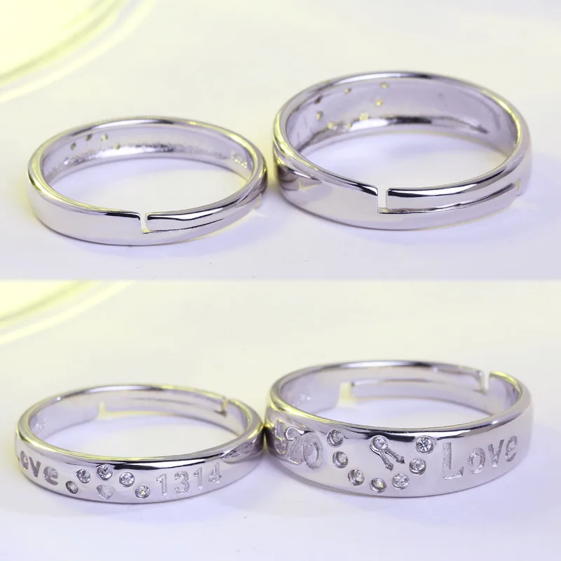 2021 кольца любящее сердце Обручение Свадебные Титан Сталь ювелирные изделия 1