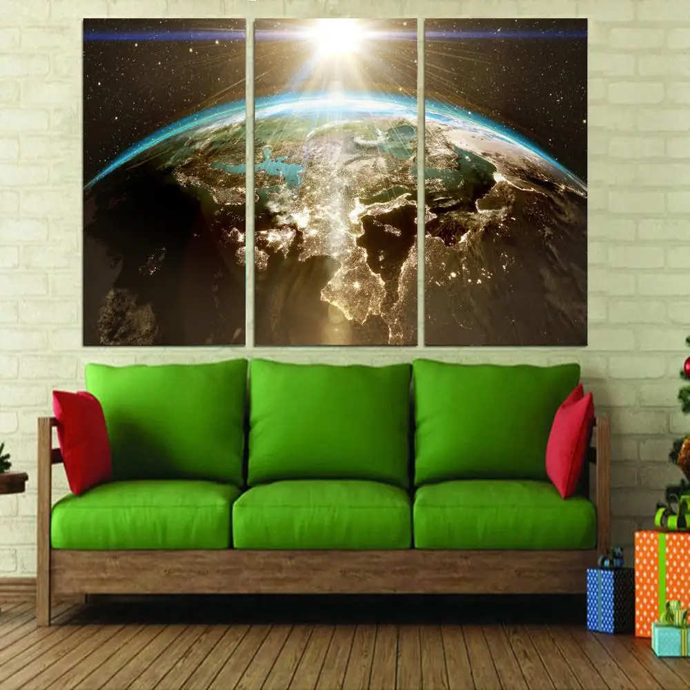 

Drop shipping 3 Panel printed painting Landscape painting Wall Art Picture Home Decoration Living Room Modern painting LS716