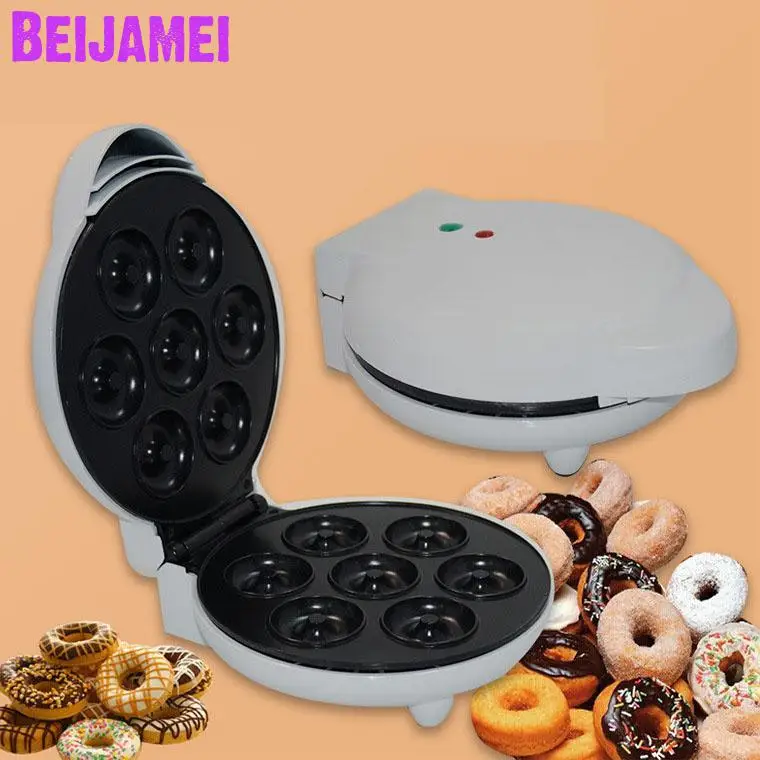Beste Hoge Kwaliteit 220 V Non-stick Elektrische Donut Maken Pannenkoek Maker Mini Donut Wafel Machine Voor Huishoudelijke Keuken Tool