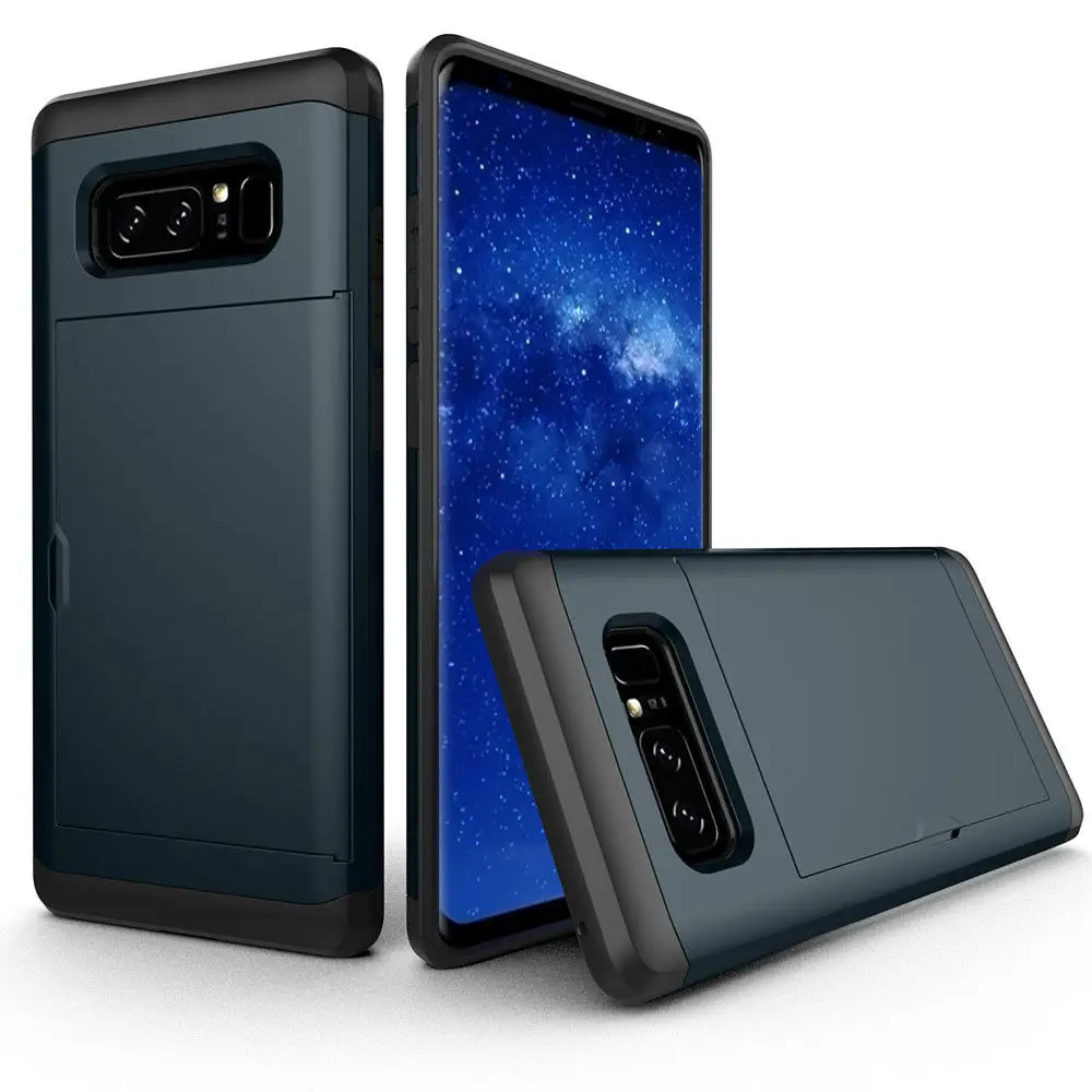 Navy Blue Защитный чехол для samsung Galaxy Note 9, 8, 10 Plus, S6, S7, слот для карт, чехол для samsung S9, S8 Plus, S7, S6 Edge, S10E - Цвет: Navy Blue