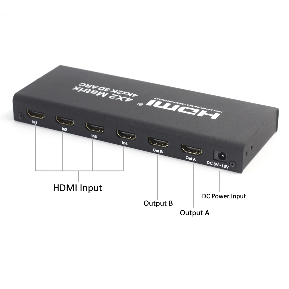 Коммутатор AIXXCO HDMI V1.4 Matrix 4X2 (от 4 до 2) сплиттер усилитель поддержка 4K * 2K 3D 1080P|hdmi