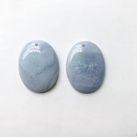 wholesale 1pcs natural blue chalcedony pendant beads 30x40mm oval blue lace agate gem stone pendant for necklace