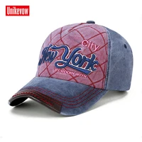 unikevow europe style baseball cap 100 cotton new york emboridery cap for men and women washed leisure hats hip hop hats