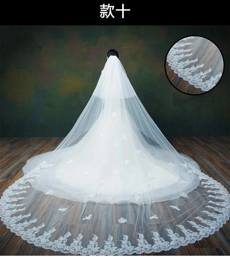 

real picture wedding veils long veils cheap bridal veils custom make veil 4 meters long bridal veils wedding accessories veils