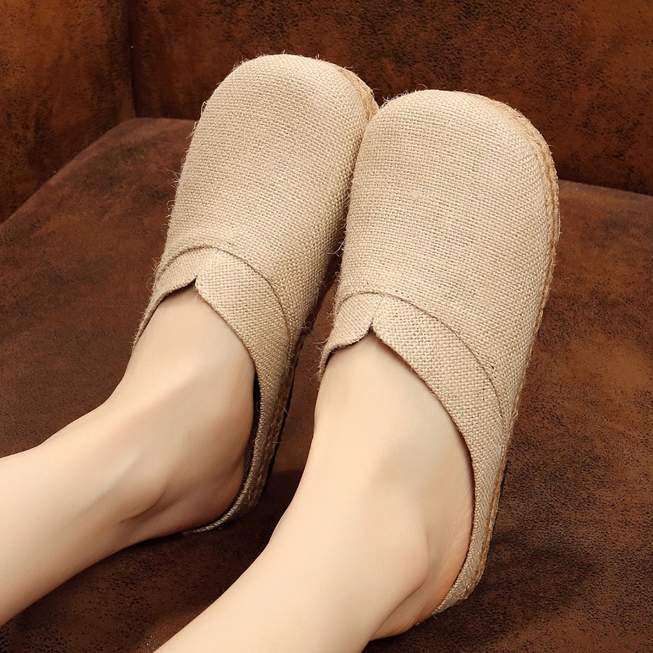SURU Espadrilles/женские туфли без задника на плоской подошве с пеньковой подошвой