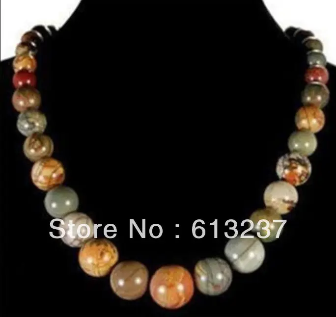 

Хит, бесплатная доставка, новинка 2015, модное ожерелье из натурального камня Пикассо 6-14 мм, 17,5 "MY4610