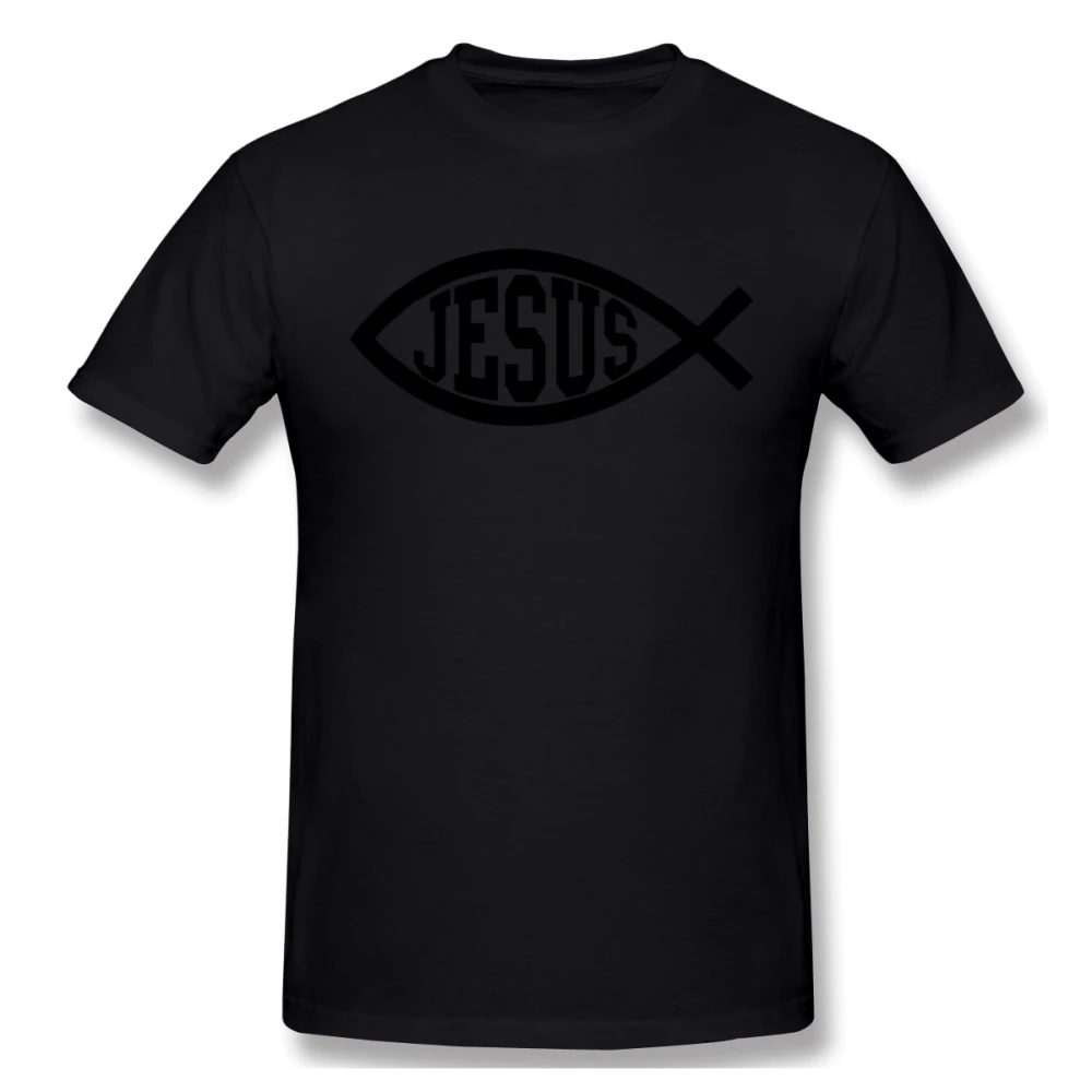 Мужская футболка с надписью Christian Jesus Fish цифровым принтом большие размеры | одежда