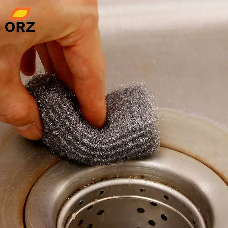 ORZ 12 шт. металлическая губка для шерсти инструмент моющего средства кухонный