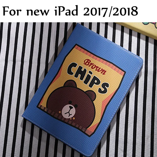 04 new ipad Smart Wake Leather Case For new iPad /, air/air2, 2/3/4, iPad pro 9.7" Lovely Cute Bear Cartoon Kids Tablet Cover+Gifts - Цвет: 04 new ipad