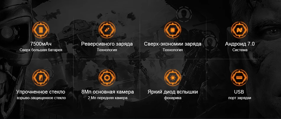 Geotel G1 Запасные Аккумуляторы для телефонов мобильный телефон Andriod 7.0 MTK6580A Quad Core 2 ГБ Оперативная память 16 ГБ Встроенная память 8.0MP Камера 7500 мАч большой аккумулятор 3 г смартфон