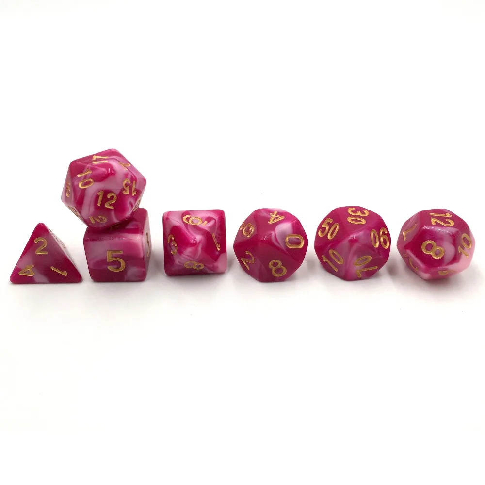 Rollooo кости 7 шт./компл. olyhedral двойной цвет для DND RPG d4 d6 d8 d10 d % d12 d20 |