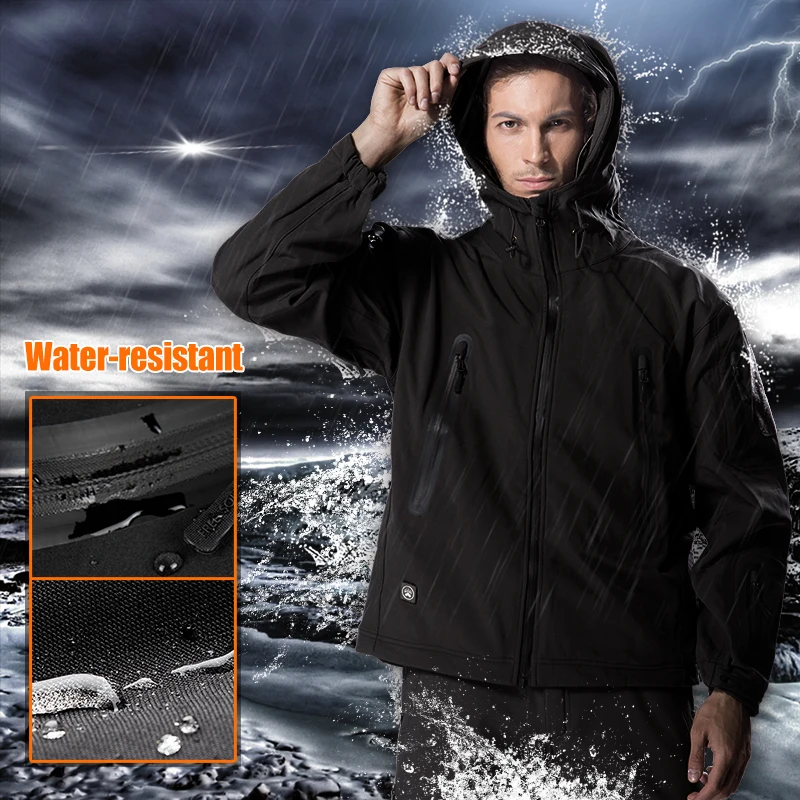 FREE SOLDIER outdoor camping men's soft shell jacket instant waterproof windproof coat thermal outwear clothing large US size