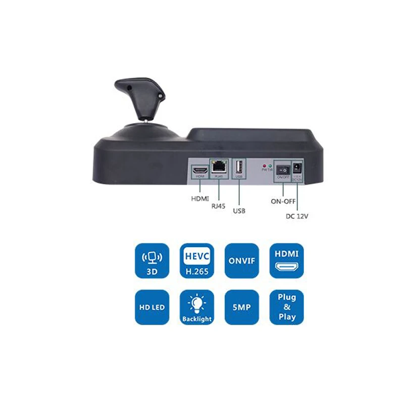 Onvif Networ контроллер клавиатуры с новым 5-дюймовым ЖК-экраном H.265 3D CCTV IP PTZ HDMI USB для