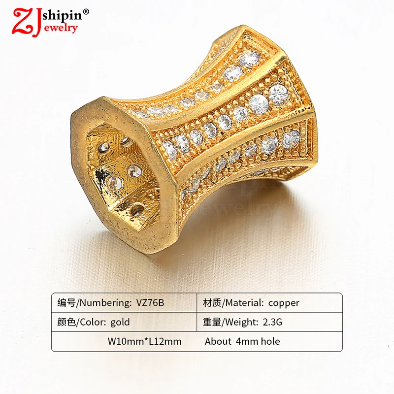 

Fashion micro-inlaid zircon CZ hollow jewelry accessories suitable for DIY beaded spacer bracelet necklace jewelry production