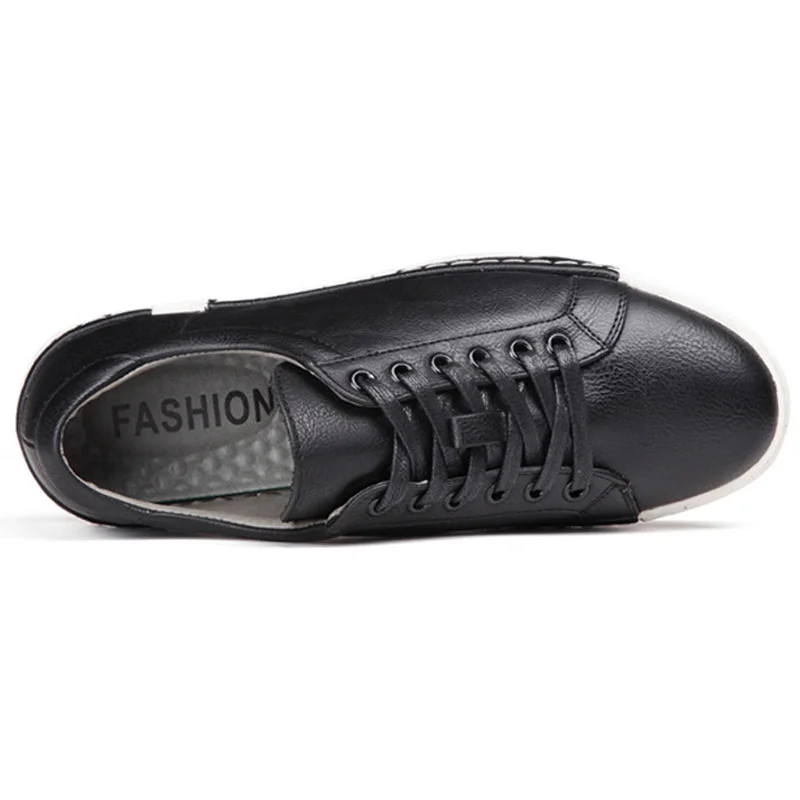 2019 Spring Sneakers Casual Shoes Men Leather Flats Lace-Up Simple Stylish Trainers Male Oxford For | Обувь