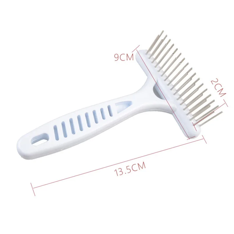 Собака Кошка удаления волос щеткой гребень белый Нержавеющая сталь Pet Уход за
