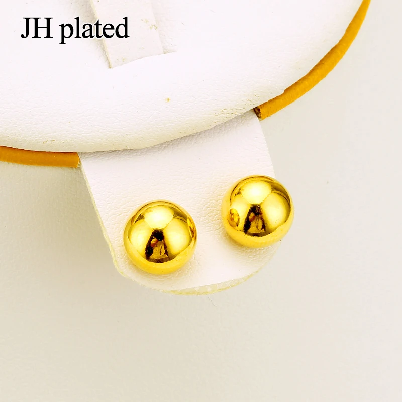 Серьги шарики для женщин JHplated epio Middle East African 24K 4 мм и 6 8 12 мм|ear studs|ball earringsearrings for women |