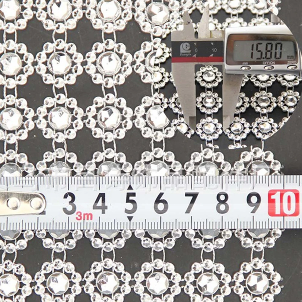 1 ярд Bling золото серебро 6 в форме цветка пластиковые Подсолнух Стразы Лента-сетка обертывание хрустальные вазы свечи DIY Декор