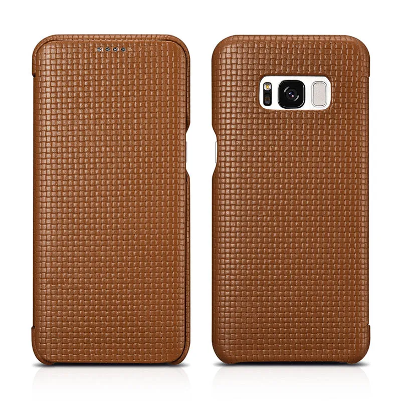 Роскошный Ультратонкий Флип-кейс из парчи чехол натуральной кожи для Galaxy S8 Plus