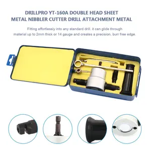 Сверлильный станок Drillpro с двойным наконечником из листового металла, набор для сверления с металлической насадкой, гаечный ключ и запасные части