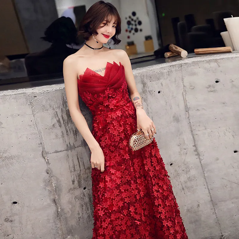 Женское вечернее платье с лепестками роз цветочным кружевом 3d-платье | Свадьбы и