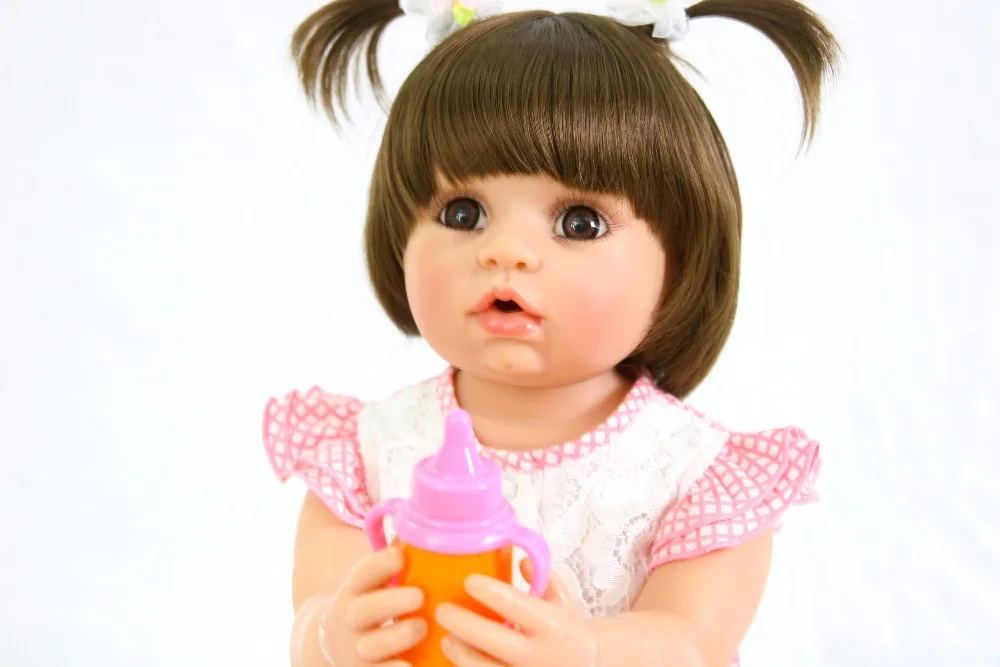 55cm Full Body Silicone Reborn Baby Doll For Girls Vinyl Newborn Princess Babies Birthday Gift Child Bathe Play House Toy | Игрушки и