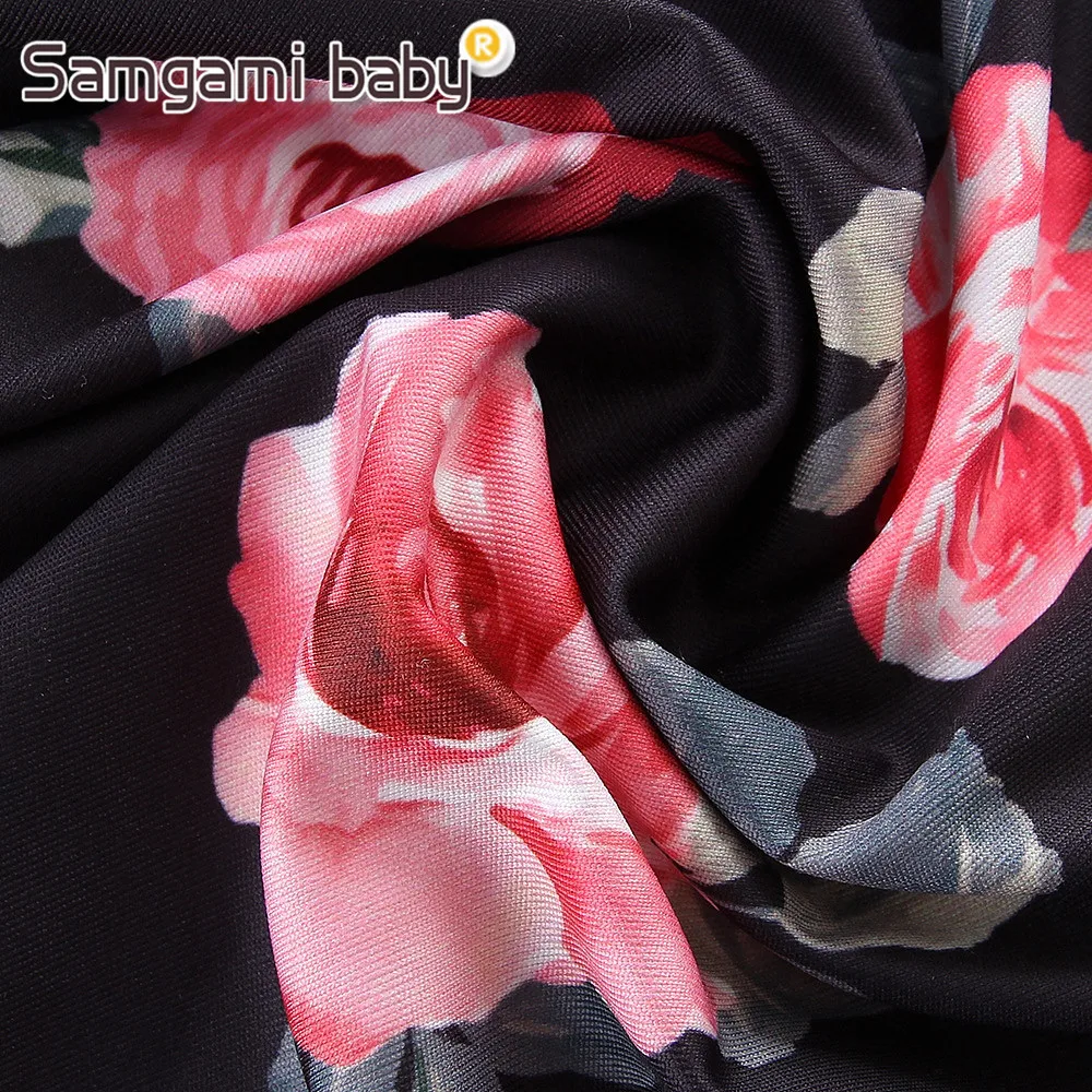 Модные одинаковые комплекты для семьи SAMGAMI весенние платья с длинными рукавами и