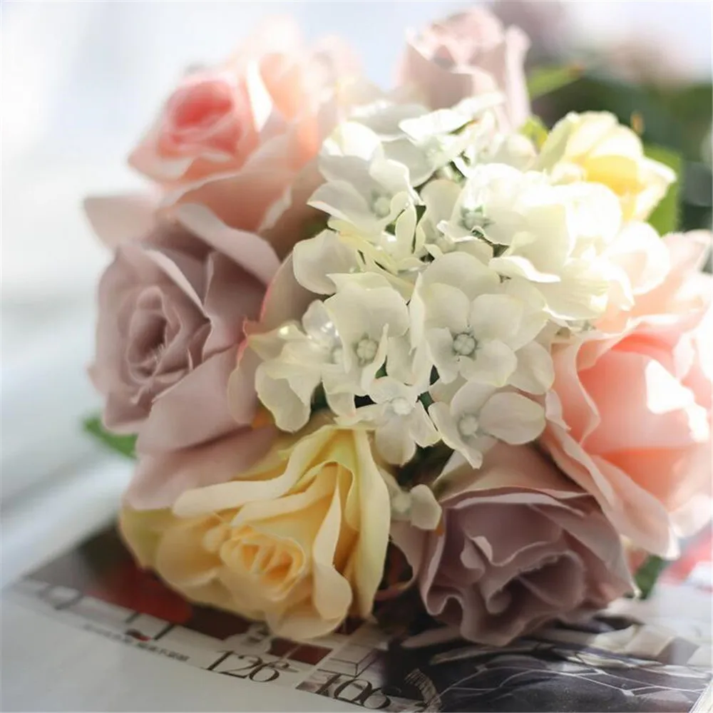 Искусственные шелковые розы цвета шампанского 5 головок/шт.|silk roses|silk flowersflowers