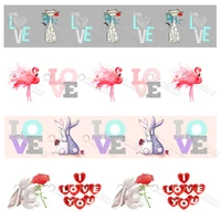 custom print valentines ribbon love with cartoon character printed grosgrain wedding gift wrapping ribbon 50 yards