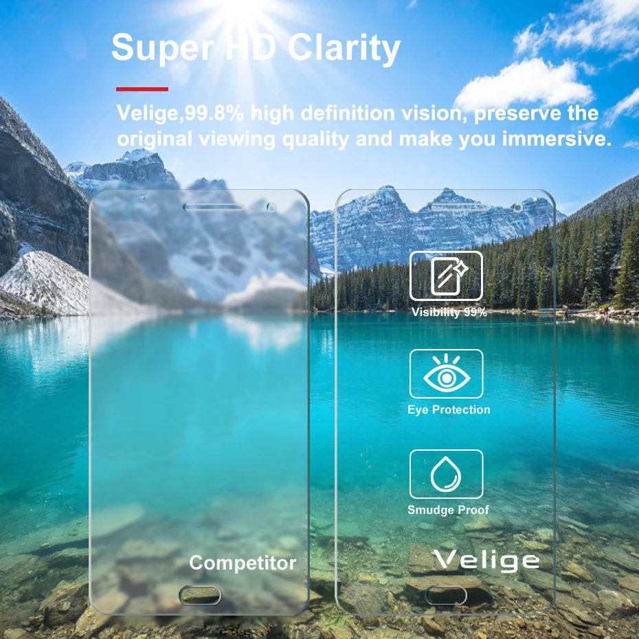 Velige 2.5D Закаленное стекло для Meizu MX5 MX 5 Защита экрана 0 3 мм 9H твердость защитная