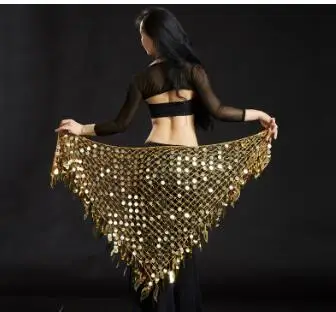 as picture Танец живота Костюм Bling Sequine хип шарф Племенной Бахрома Кисточкой обёрточная бумага пояс сплошной цвет Красный Серебряный Золотой - Цвет: as picture