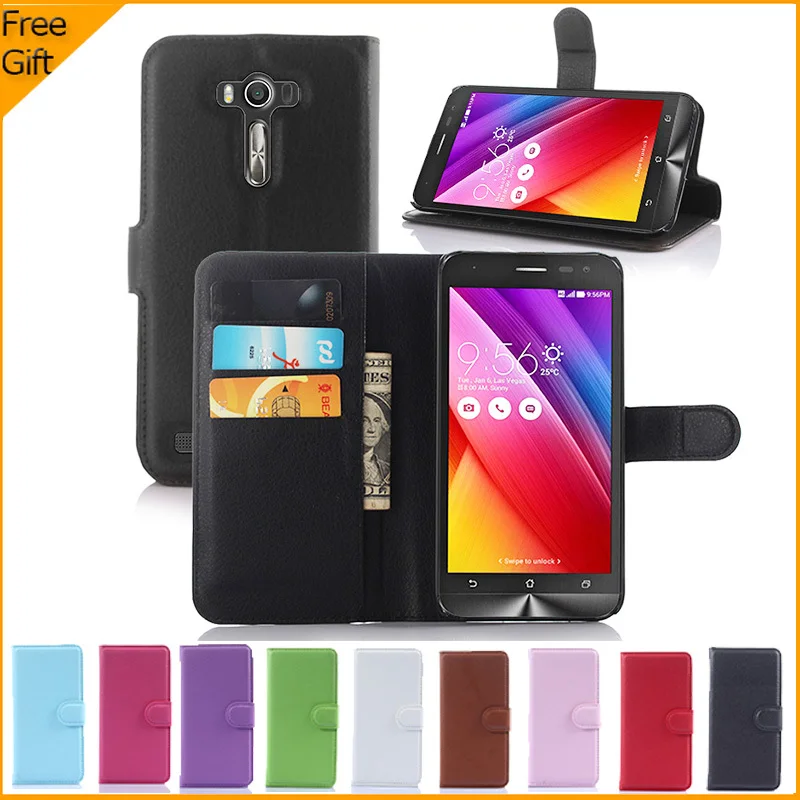 Роскошный чехол бумажник из искусственной кожи с откидной крышкой для Asus Zenfone 2