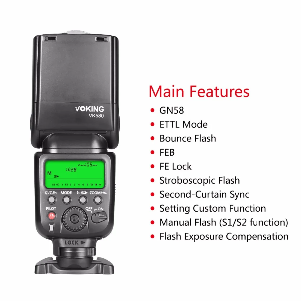 Вспышка Voking TTL VK580 для цифровых зеркальных камер Canon 70d 6d 5d2 600d 60d 650d|ttl flash|speedlite ttlflash