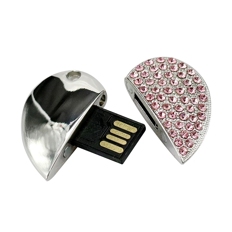 Usb флэш-накопитель ювелирное изделие в виде сердца с украшением кристаллов