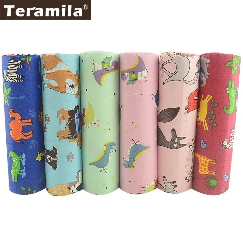TERAMILA 40x50 см дизайн с рисунками животных 6 шт. 100% хлопок ткань стеганая Подушка