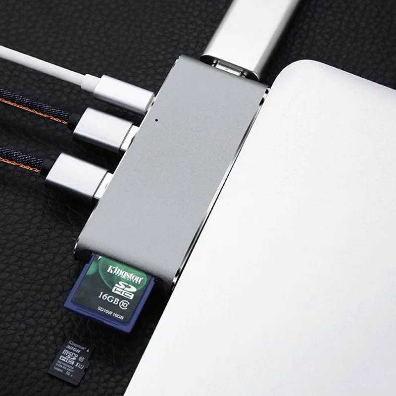 Адаптер USB Type C для 4K HDMI 6 в 1 адаптер с несколькими портами 3 0 зарядки устройство