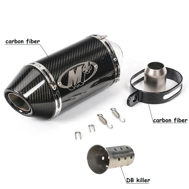 38-51 мм Moto rcycle Carbon глушитель труба Exhuast escape moto 200cc 250cc 300cc 400cc 500cc 600cc 750cc R1 MT07 MT-09 R6 R3 |