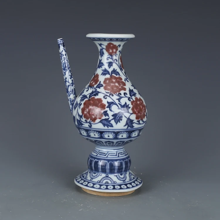 

Antique MingDynasty porcelain pot,blue & white red peony pot ,hand-painted crafts, home Decoration,collection & adornment