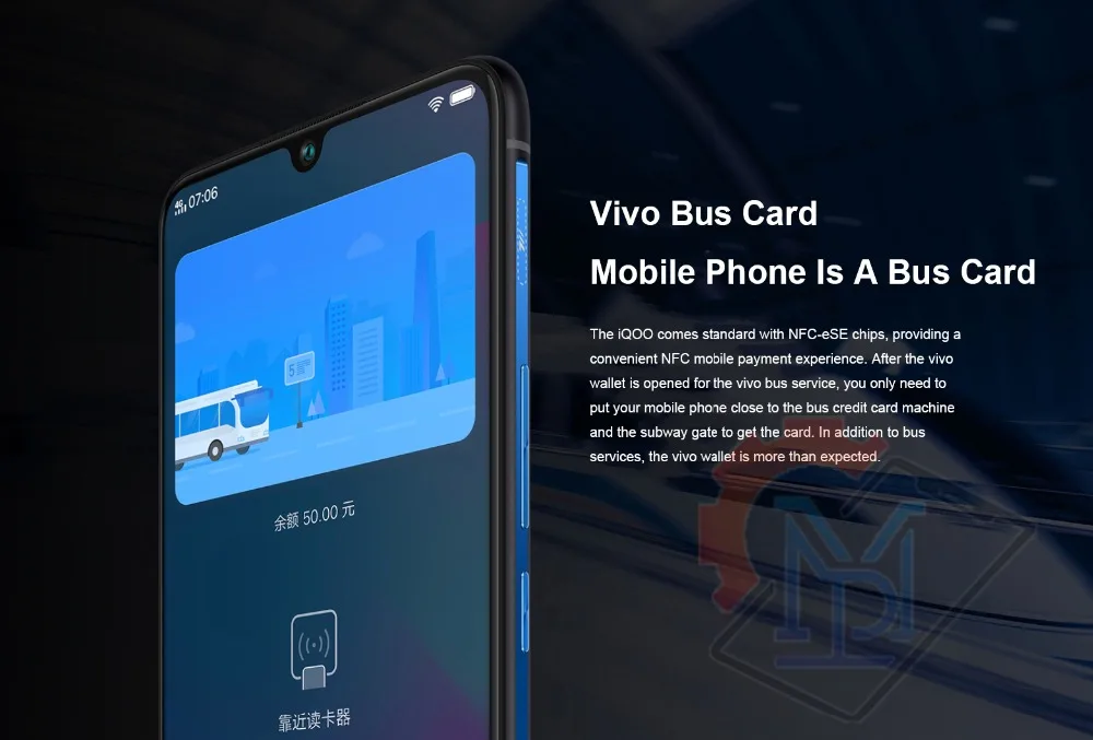 Vivo iQOO мобильный телефон 6,4" AMOLED 6G/8G/12G ram 128G/256G Восьмиядерный Snapdragon 855 Android 9 4000mAh NFC Смартфон