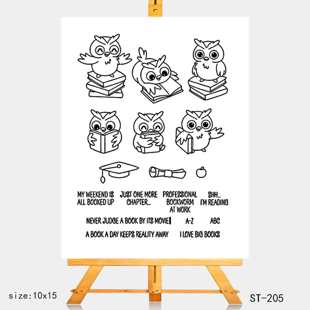 

AZSG Happy owl Clear Stamps/Silicone Transparent Seals for DIY scrapbooking Card Making