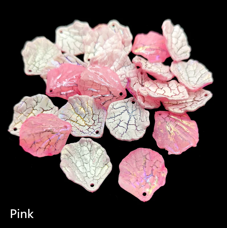 Pink 20 шт./лот, модные листья, бусины для сережек и подвесок, изготовление для изготовления украшений вручную, поделки своими руками - Цвет: Pink