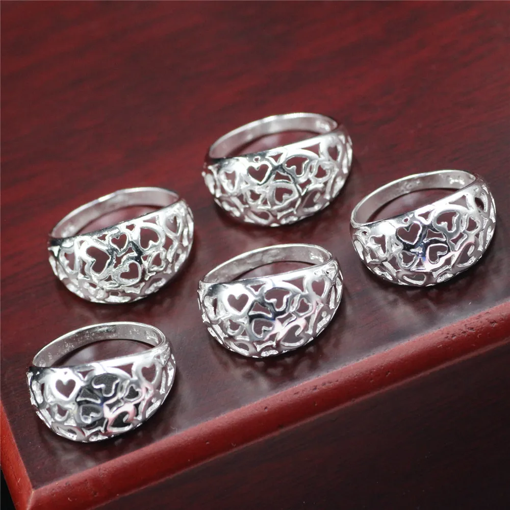 Женское серебряное кольцо с цветочным принтом 5 цветов очаровательное женское