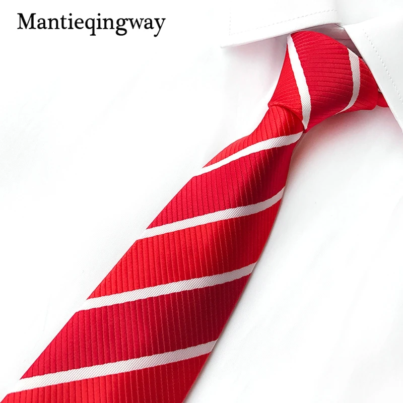 8cm Ties for Mens Red Striped Business Wedding Suit Neckties Jacquard Marriage Male Wide Neck | Аксессуары для одежды