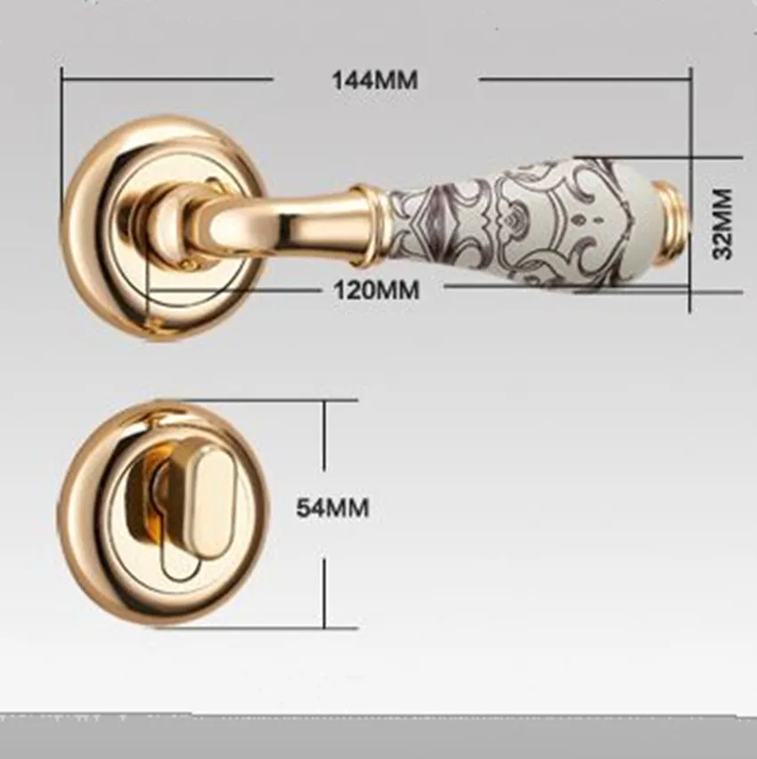 Современный простой модный замок из керамики с золотым принтом дверной античной